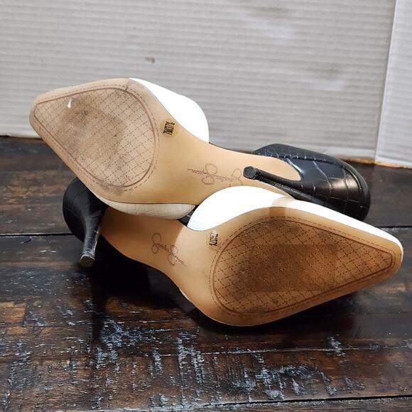 Jessica Simpson Cassiya black and white ankle strap heels size 7 - Picture 5 of 11